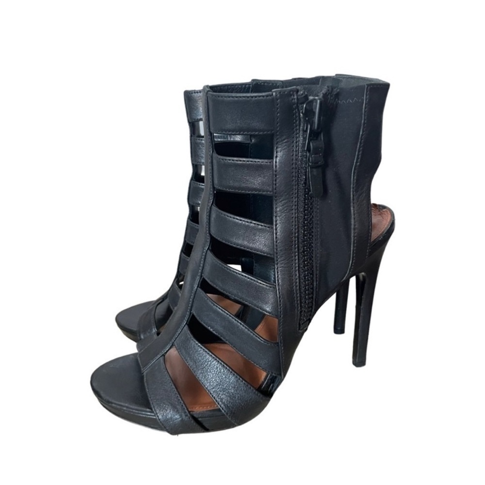 Via Spiga Women's Black Strappy Cage Heels Size 9